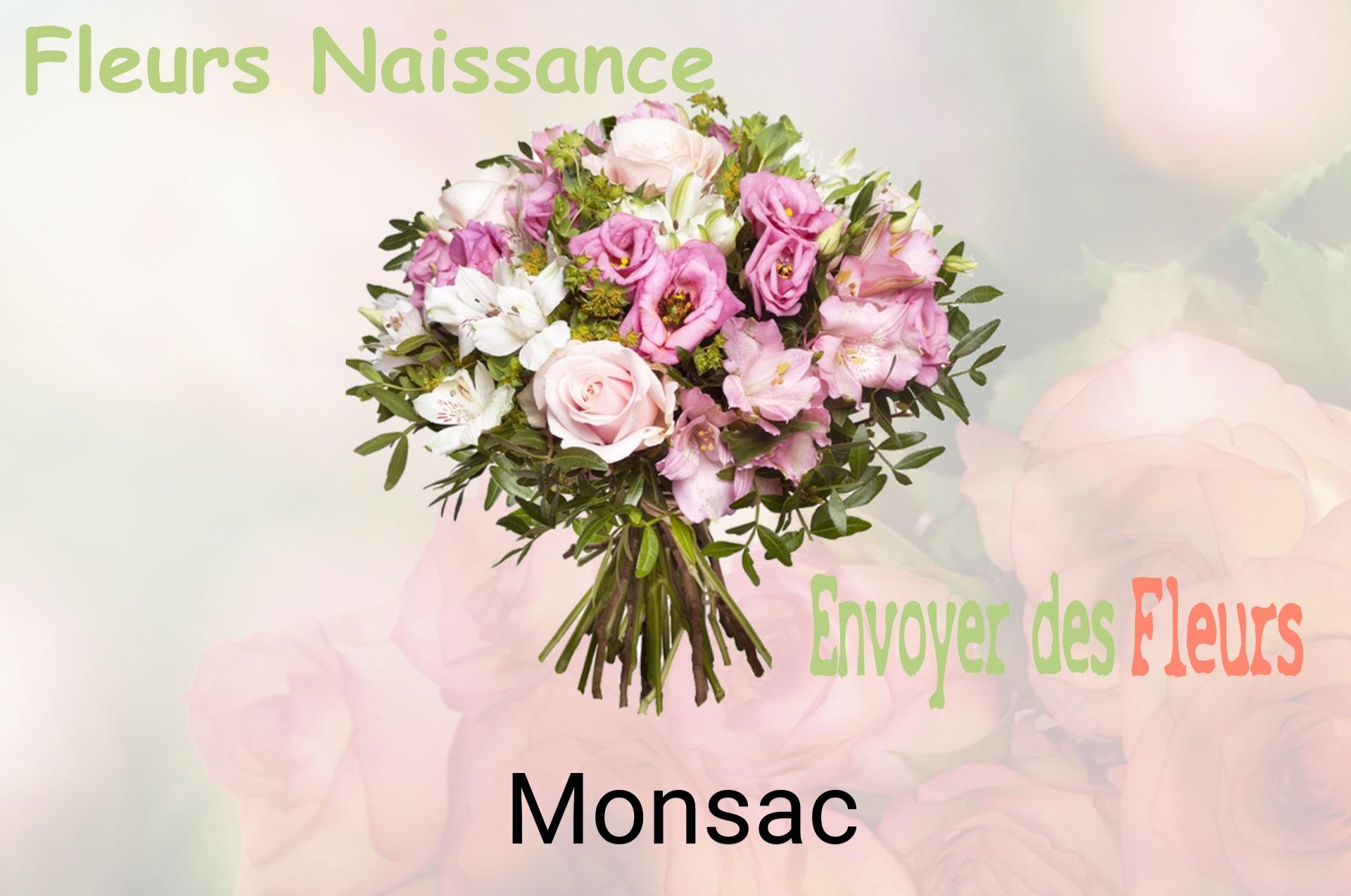 Bouquet de fleurs de naissance livré à Monsac